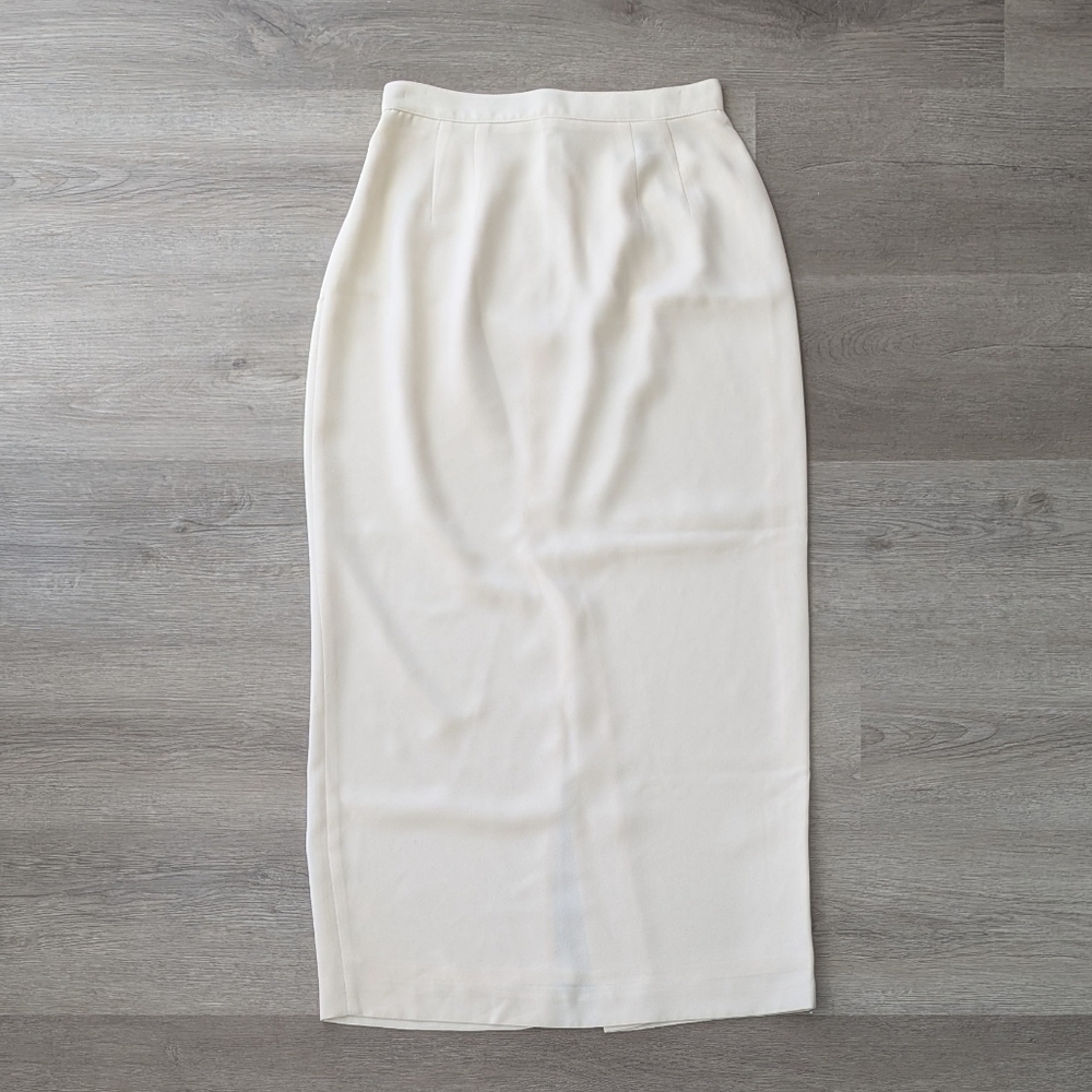 Amanda Smith Long Cream Polyester Skirt